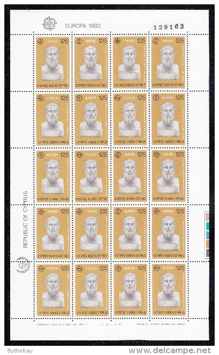 Cyprus MNH Scott #533-#544 Sheets Of 20 Each 40m, 125m EUROPA - Neufs