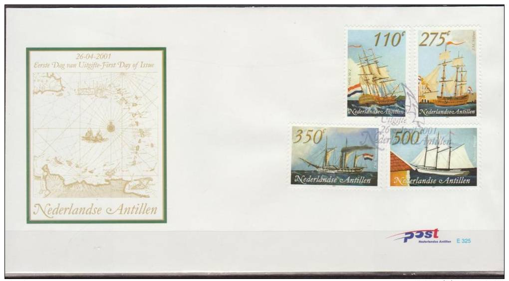 Nederlandse Antillen, 2001, Ships, Tallships, E325, FDC - Barche