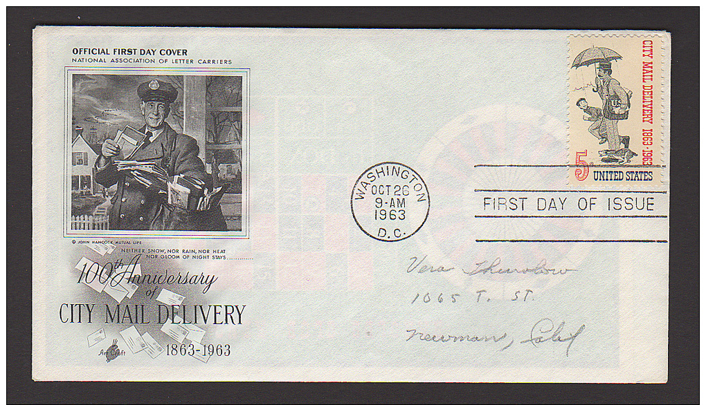 1963 USA FDC  ( City Mail Delivery ) ( Sc# 1238 ) [ C1402 ] - Other & Unclassified