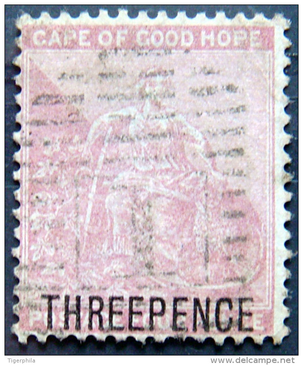 CAPE Of GOOD HOPE 1880 3d Ovpt.on 4d Hope USED Scott30 CV$2.50 - Cape Of Good Hope (1853-1904)