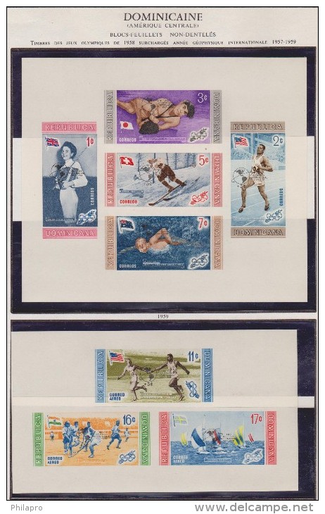 DOMINICAINE  DENT+NON DENT  OLYMPIQUE 1958+SURCH   ESPACE  **MNH  Réf  7689 - Europe