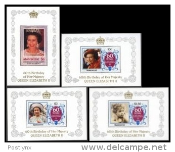 BULK: 2 X MONTSERRAT 1986 QII Birthday . DeLuxe:4 Dec. Border. UNISSUED-officially Planned BULK:2x - Montserrat