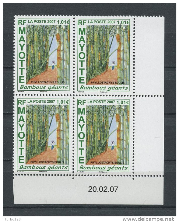 Mayotte 2007 N° 197 ** Bloc De 4 Coin Daté Neuf = MNH Superbe Flore Bambous Flora Arbres Trees - Nuevos