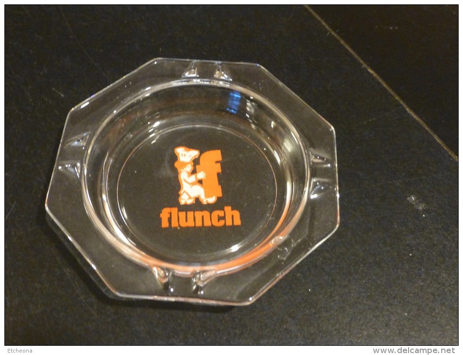 = Cendrier Publicitaire Flunch, Verre Transparent - Glass