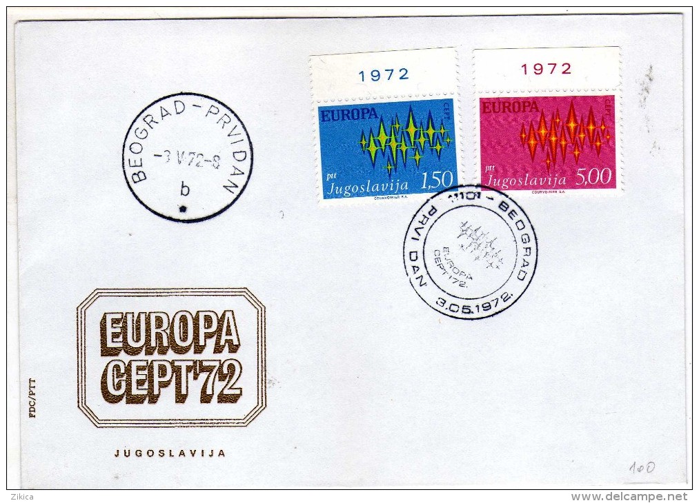 Europa-CEPT > 1972 FDC,Yugoslavia - 1972