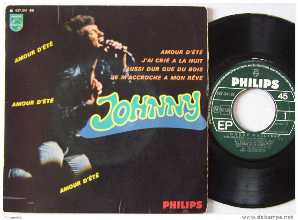 Johnny HALLYDAY EP ORIGINAL Aussi Dur Que Du Bois - 45 G - Maxi-Single