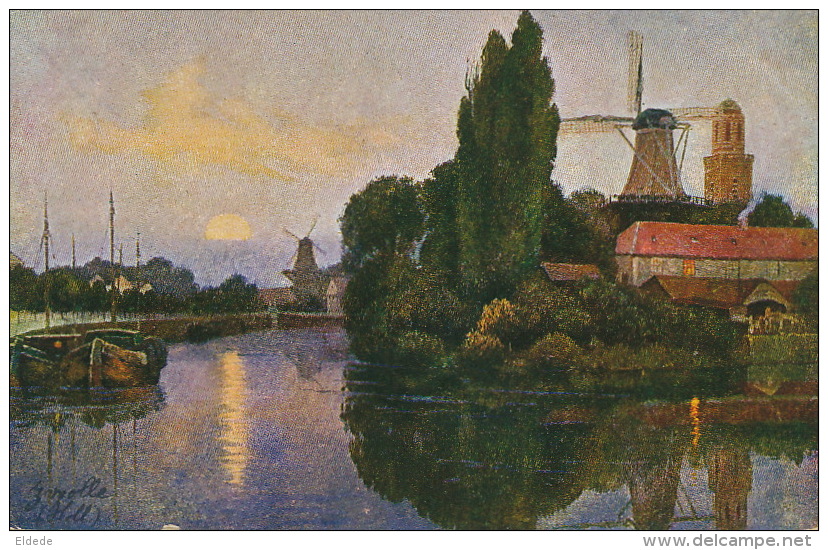 Zwolle Art Card Advert Chocolat Aiguebelle Moulins Windmill - Zwolle