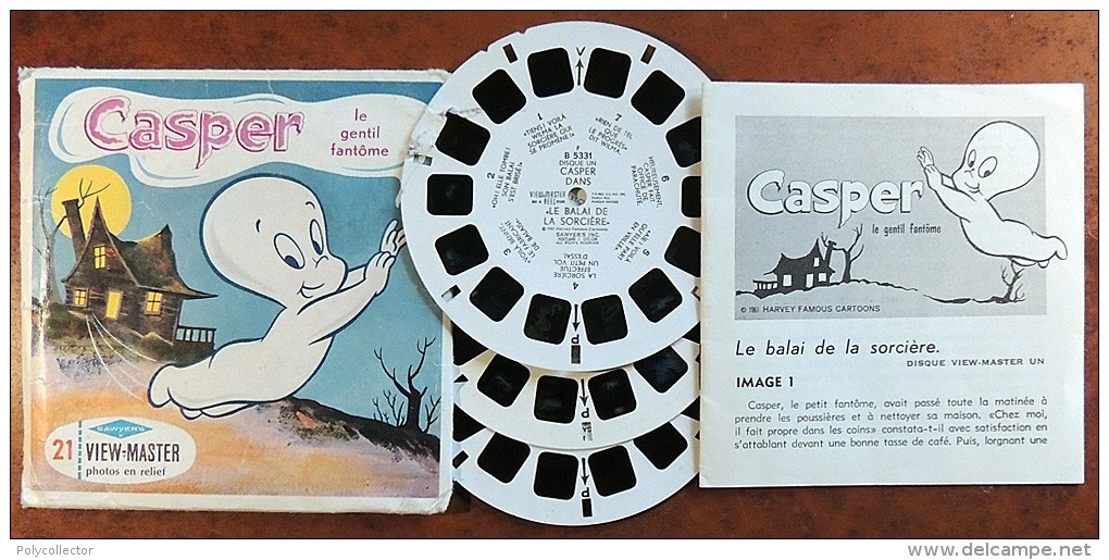 VIEW MASTER  - 21 Vues Stéréoscopiques - 3 Disques - CASPER - 5331 5332 5333 Avec Livret - Photos Stéréoscopiques