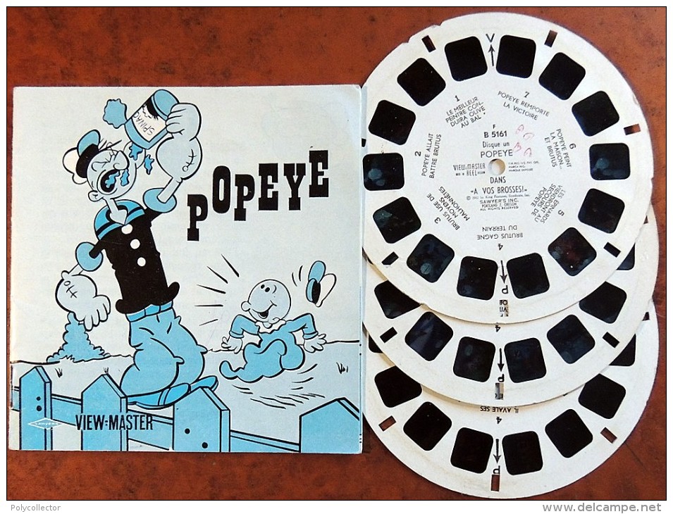 VIEW MASTER  - 21 Vues Stéréoscopiques - 3 Disques - POPEYE - 5161 5162 5163 Avec Livret - Photos Stéréoscopiques