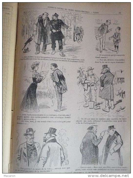 AGENDA FOYER 1908 Maison du Petit St Thomas. Avec annotations et Dépenses d'une Jeune-Fille, voir description complète