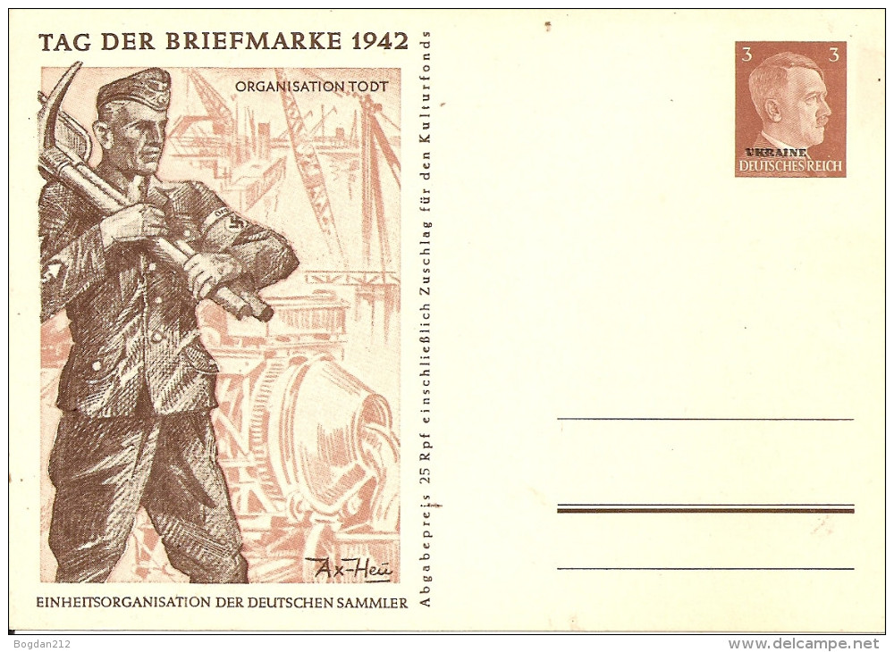 1942 -  UKRAINE, 2 Scan - 1941-43 Occupation Allemande