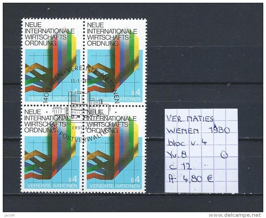 UNO - Wenen - 1980 - Yv. 8 Bloc Van 4 Gest./obl./used - Gebraucht