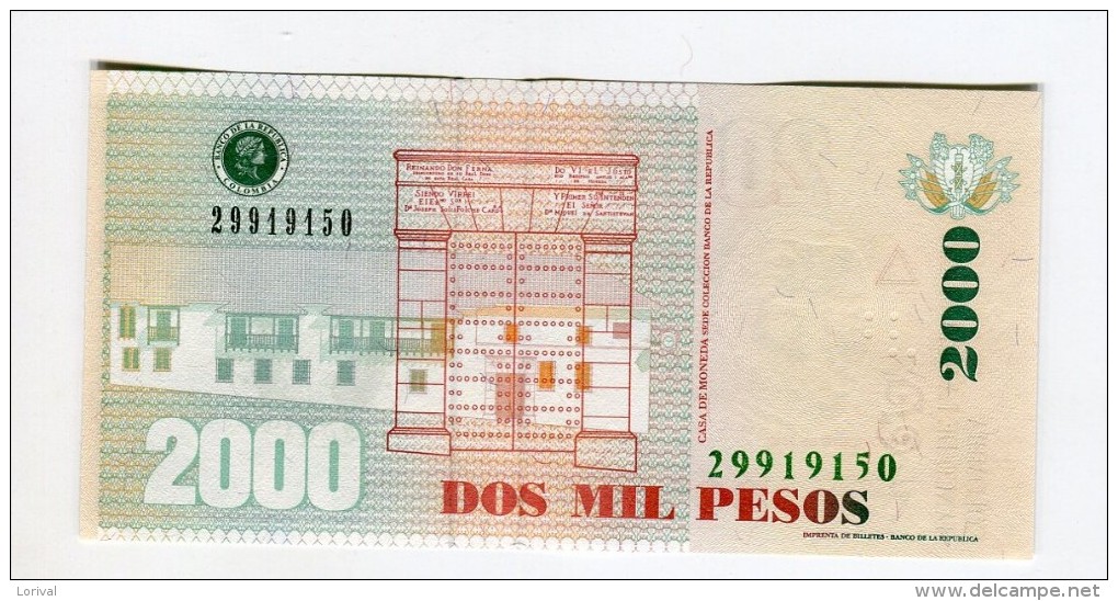 Colombie 2000 COP NEUF   4 EURO - Colombie