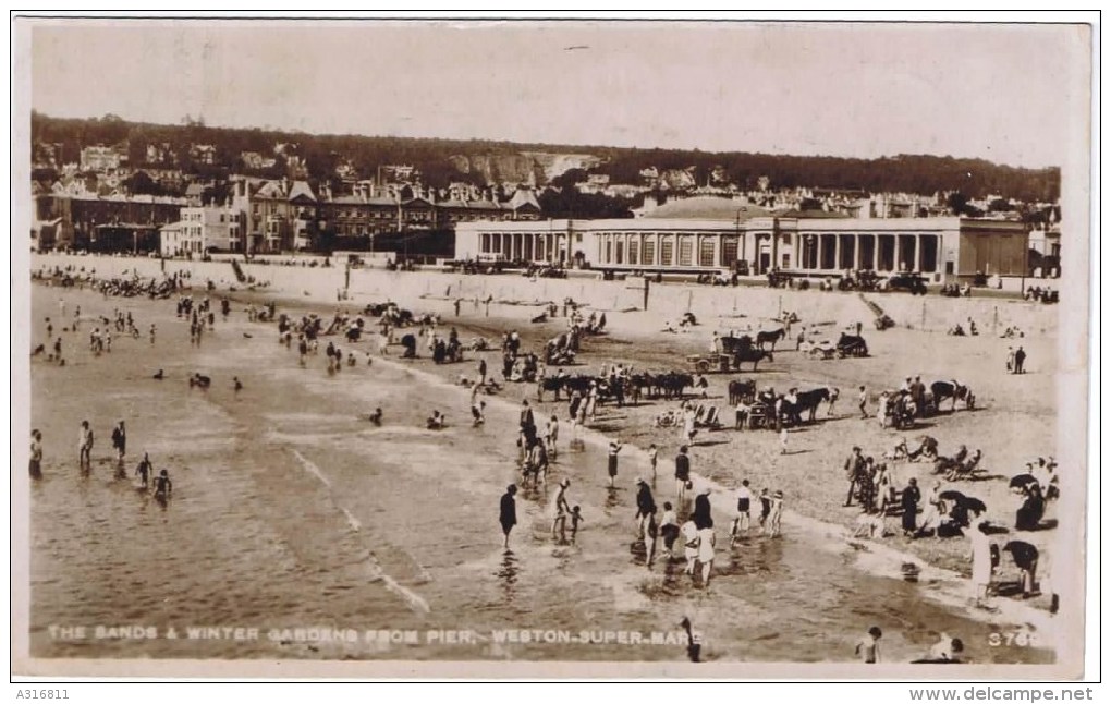 Cpm The Sands Winter Gardens From Pier Weston - Weston-Super-Mare