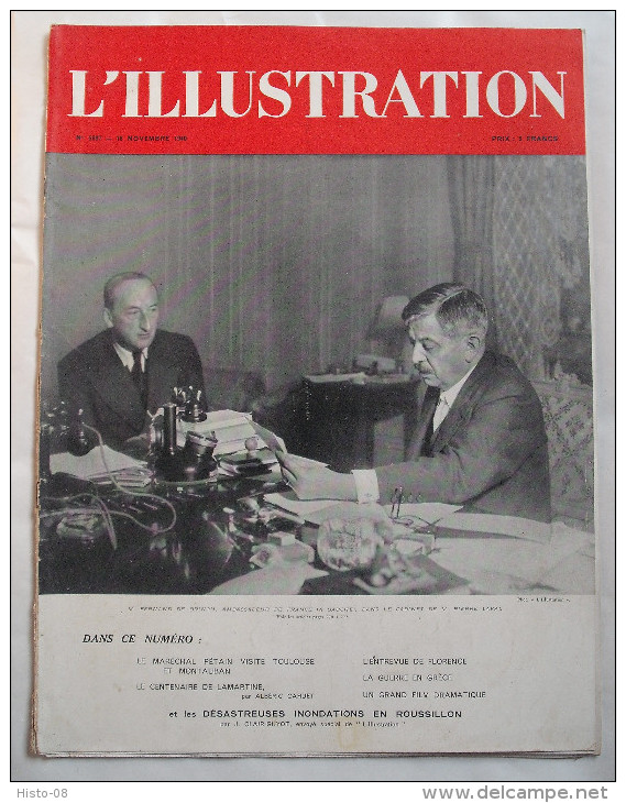 WW II:L´ILLUSTRATION:PETAIN. MUSSOLINI-HITLER.GRECE-EP IRE.LAVAL.INONDATIONS En ROUSSILLON..Etc - L'Illustration