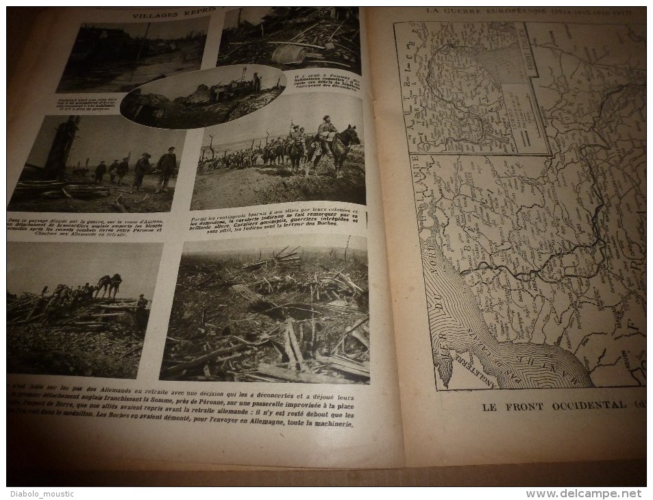 1917 LPDF: Golancourt;USA;Nos CANONS(photos);Ham;Noyon; Jussy;Flavy-le-Martel;Cha uny;Puisieux; UK à Chaulnes et Serre