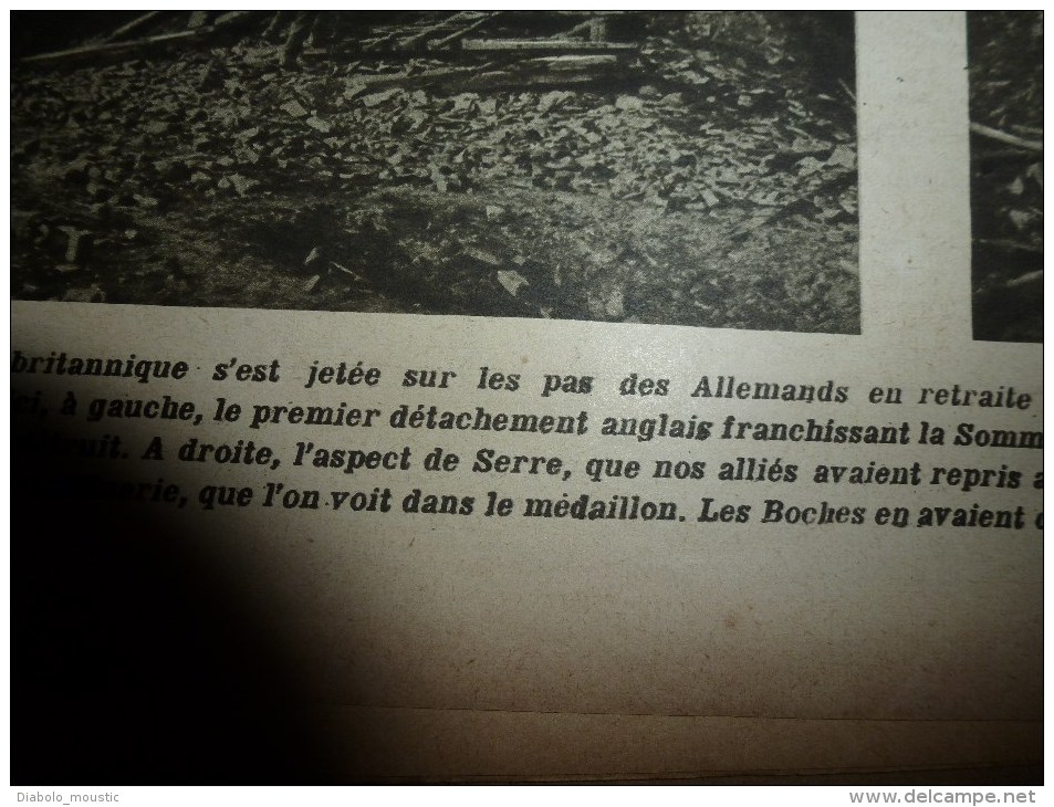 1917 LPDF: Golancourt;USA;Nos CANONS(photos);Ham;Noyon; Jussy;Flavy-le-Martel;Cha uny;Puisieux; UK à Chaulnes et Serre