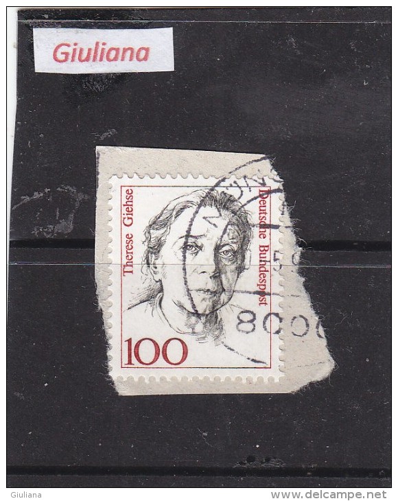 Germania 1988 - Yt 1222 Used 100p Brun-rouge E Gris-noir  Ordinaria Donne Della Storia Tedesca - Altri & Non Classificati