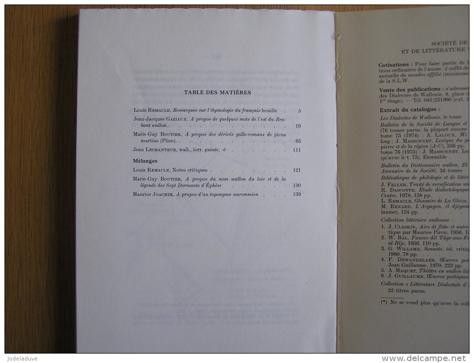 LES DIALECTES DE WALLONIE Tome 18 1990 Régionalisme Patois Wallon Littérature Brabant Wallon Légende 7 Dormants Ephèse - België