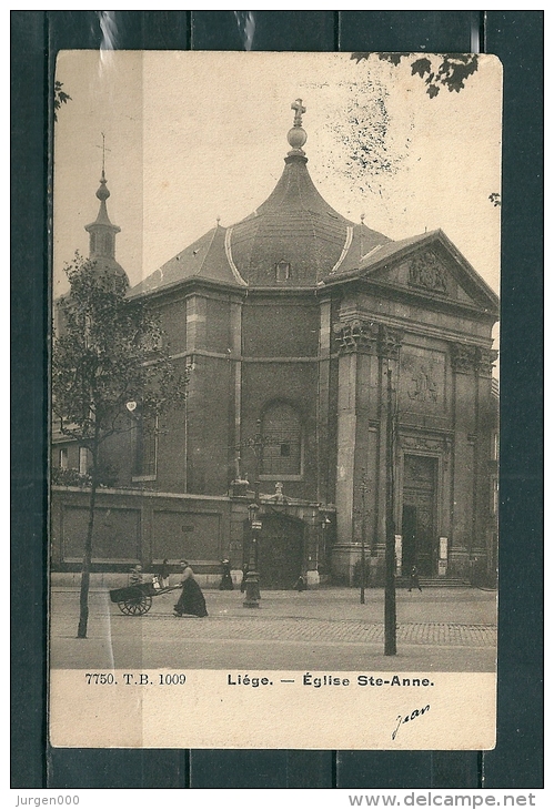 LIEGE: Eglise Ste Anne, Gelopen Postkaart 1909 (GA16540) - Liege