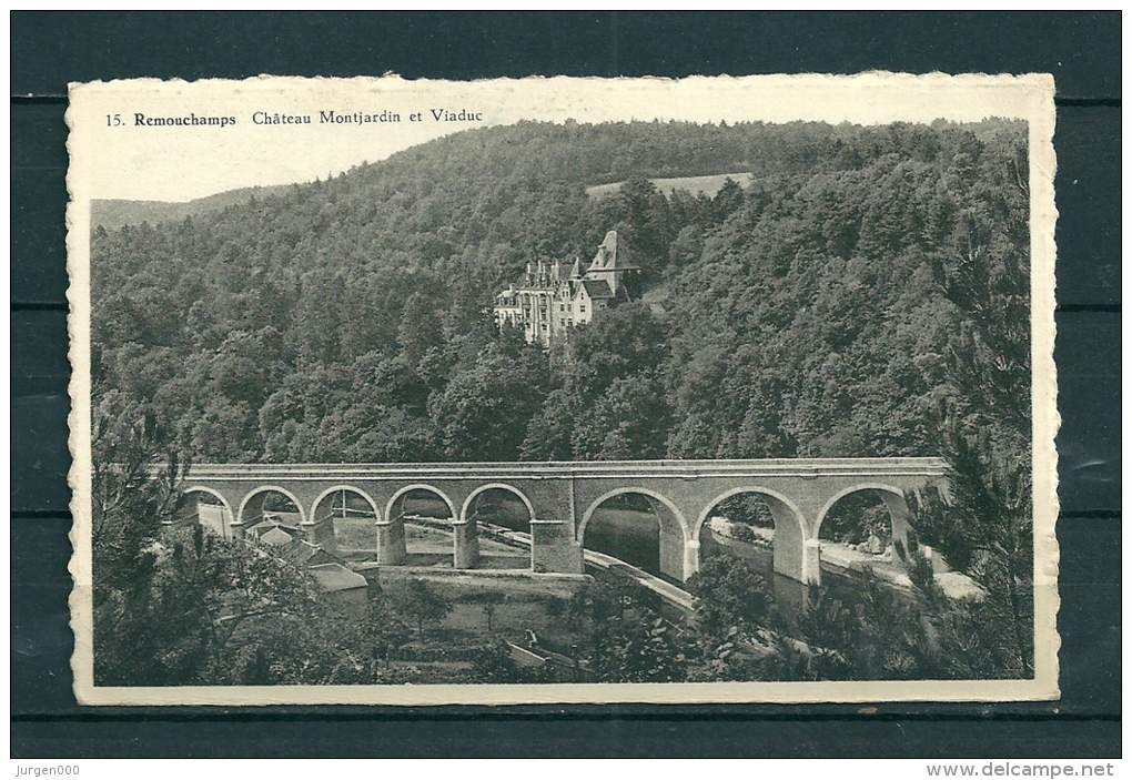 REMOUCHAMPS: Chateau Montjardin Et Viaduc,  Gelopen Postkaart  (GA16884) - Autres & Non Classés