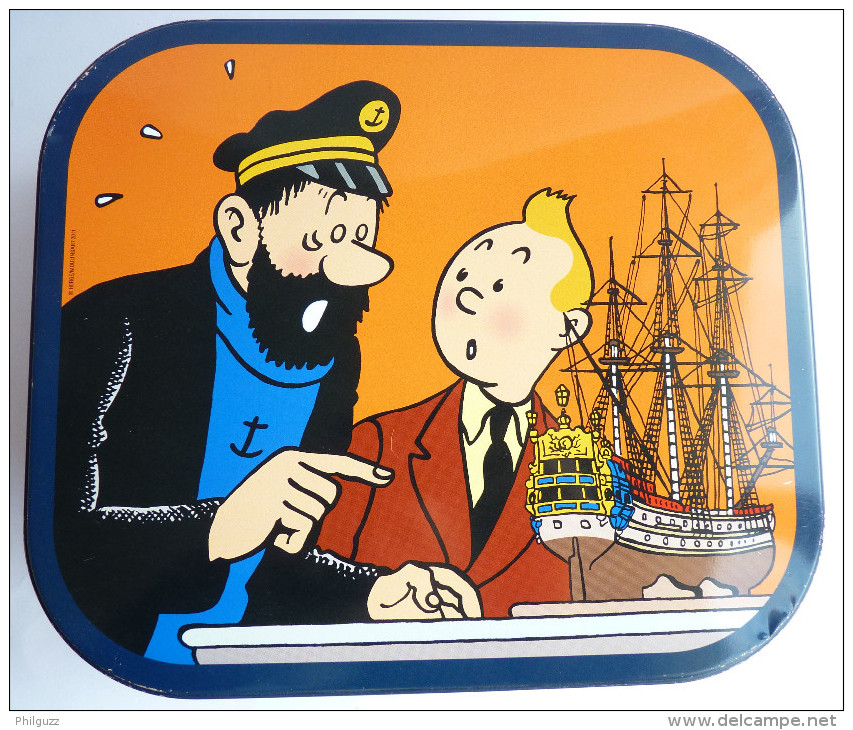 BOITE DELACRE EN METAL Fer Blanc TINTIN LE TRESOR DE RACKHAM LE ROUGE - Haddock Et La Licorne - Hergé - Art De La Table