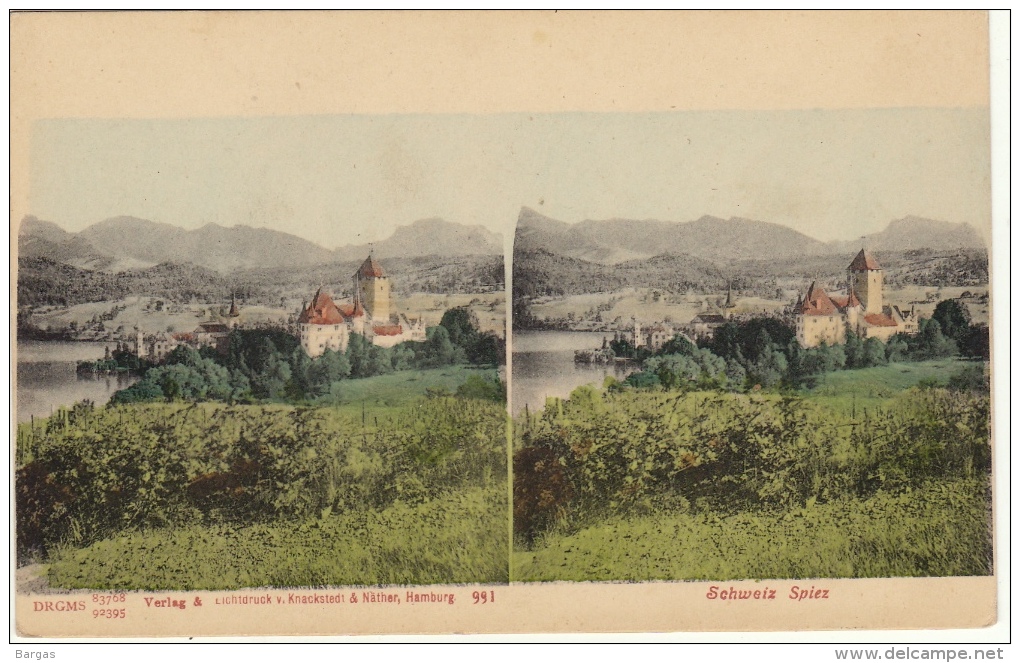 Carte Stereo Suisse Schweiz Spiez - Cartes Stéréoscopiques