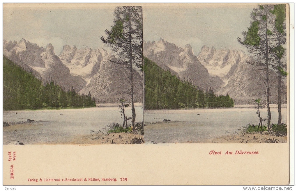 Carte Stereo Autriche Osterreich Tirol Tyrol Durrensee - Cartes Stéréoscopiques