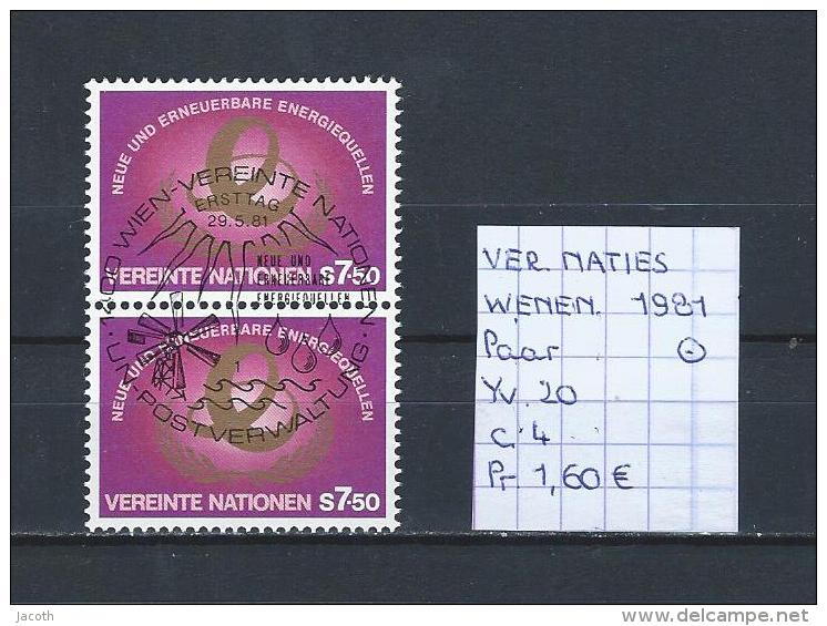 UNO - Wenen - 1981 - Yv. 20 Paar Gest./obl./used - Gebraucht