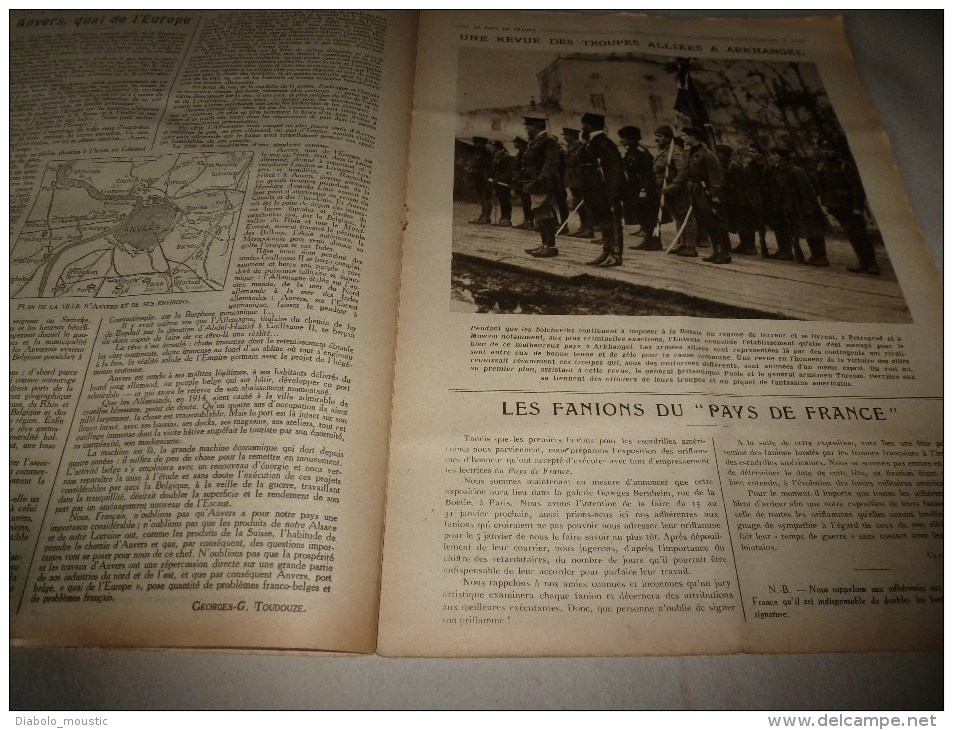 1918 LPDF: Fanions LPDF;Arkhangel;Union ALSACE-LORRAINE;Les Q-BOATS; Yanks; Y.M.C.A; Diverses Recettes Et Informations - Français