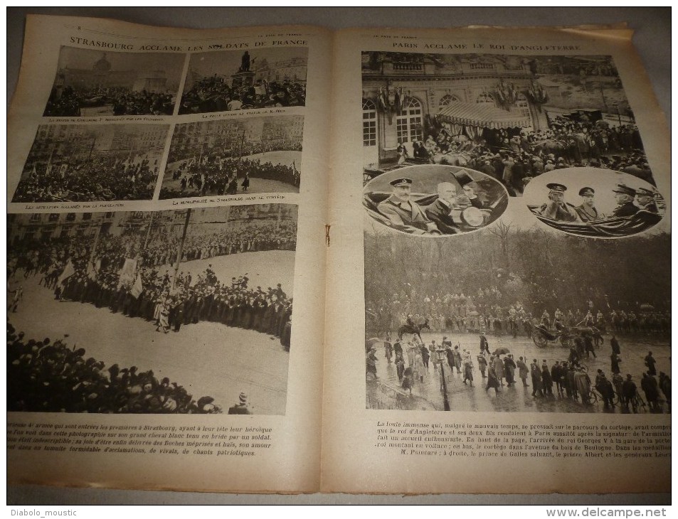 1918 LPDF: La Sarre;Fanions LPDF;Tous nos alliés à Strasbourg; VIVE LA BELGIQUE;Le "Queen-Elisabeth"; Les Echos (infos)