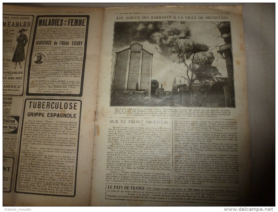 1918 LPDF: La Sarre;Fanions LPDF;Tous nos alliés à Strasbourg; VIVE LA BELGIQUE;Le "Queen-Elisabeth"; Les Echos (infos)