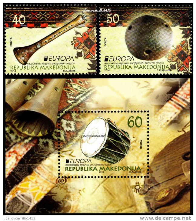 MACEDOINA/ MAKEDONIA/ MACÉDONIAE - EUROPA – CEPT 2014 THEME ANNUEL " INSTRUMENTS De MUSIQUE" - SERIE Da 2 V + FOGLIETTI. - 2014