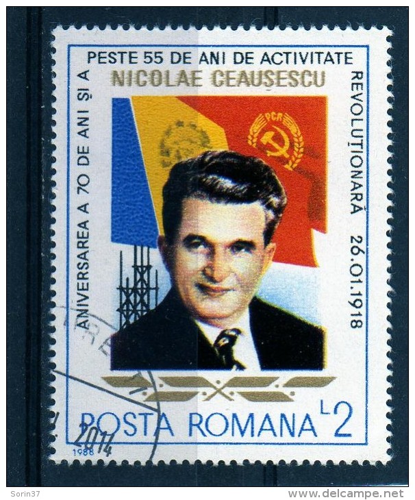++ RUMANIA / ROMANIA / ROUMANIE  Año 1988 Yvert Nr.3791 Nicolae Ceausescu   Usada - Usado