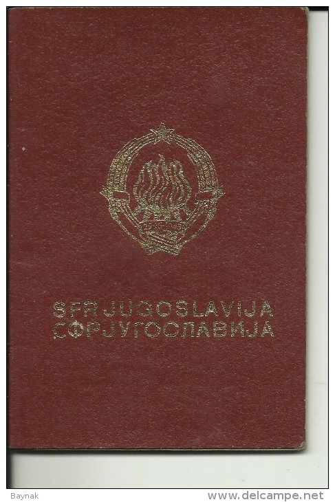 P65  --  SFR  YUGOSLAVIA  ---    PASSPORT  --  1985   --  LADY PHOTO  --  VISA GREECE  --  FISCAL REVENUE, TAX STAMP - Documenti Storici