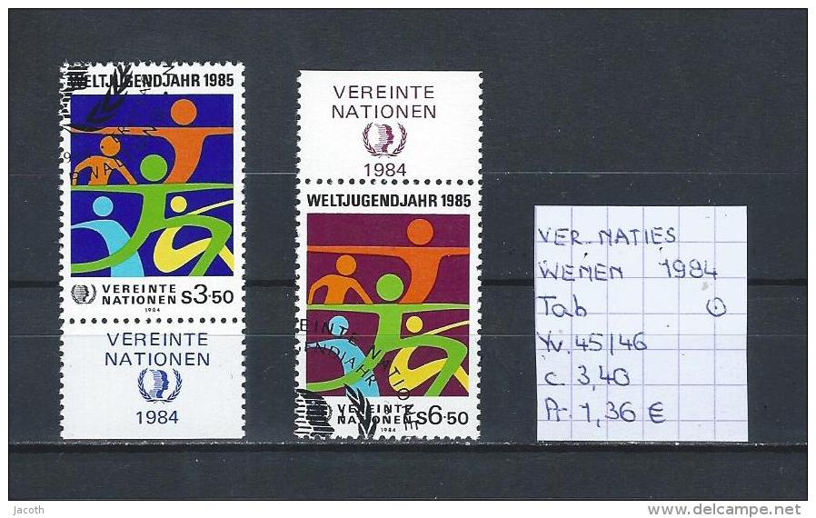 UNO - Wenen - 1984 - Yv. 45/46 Met Tab Gest./obl./used - Usados
