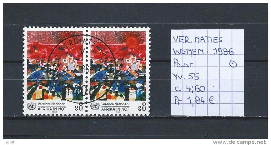 UNO - Wenen - 1986 - Yv. 55 In Paar Gest./obl./used - Usados