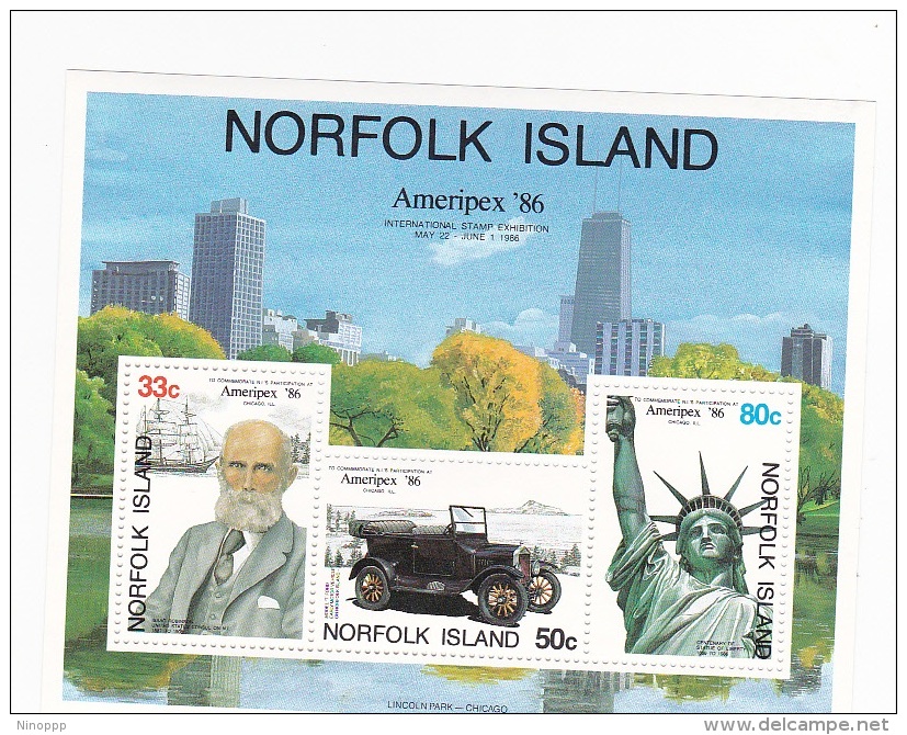 Norfolk Island 1986 Ameripex Souvenir Sheet MNH - Norfolk Eiland