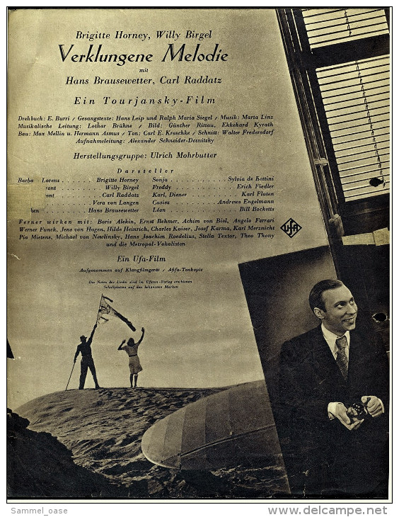 "Illustrierter Film-Kurier"  "Verklungene Melodie" Mit Brigitte Horney, Willy Birgel  -  Filmprogramm Nr. 2772 Von 1938 - Magazines
