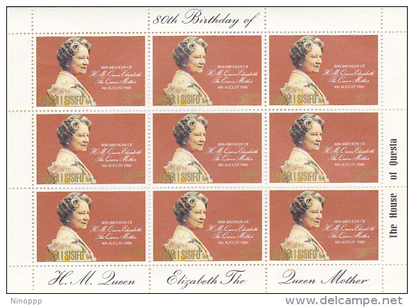 Samoa 1980 Queen Mother Sheetlet MNH - Samoa