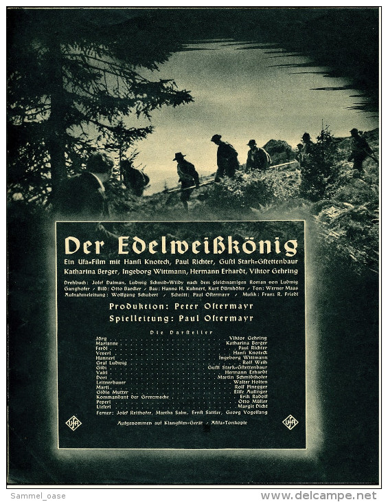 "Illustrierter Film-Kurier"  "Der Edelweißkönig" Mit Viktor Gehring , Katharina Berger -  Filmprogramm Nr. 2901 Von 1938 - Zeitschriften