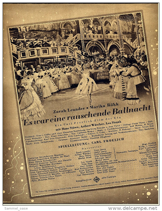 "Illustrierter Film-Kurier"  "Es War Eine Rauschende Ballnacht" Mit Zarah Leander -  Filmprogramm Nr. 2989 Von 1939 - Magazines