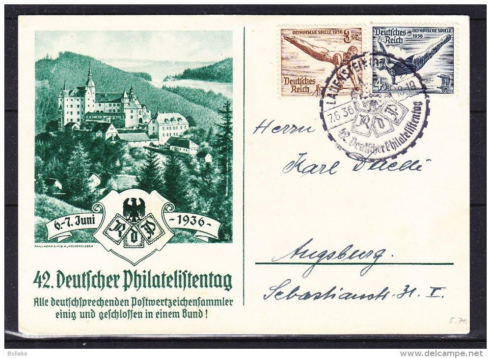 Jeux Olympiques - Athlétisme - Plongeon - Allemagne - Empire - Carte Postale De 1936 - Oblitération Lauenstein - Briefe U. Dokumente