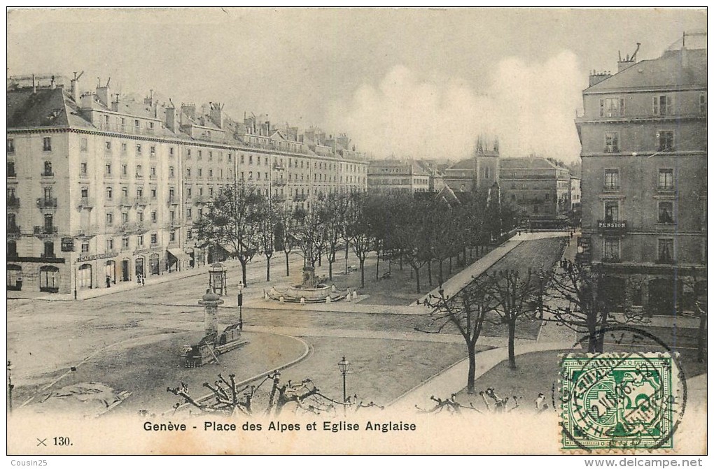 SUISSE - GENEVE - Place Des Alpes Et Eglise Anglaise - Genève