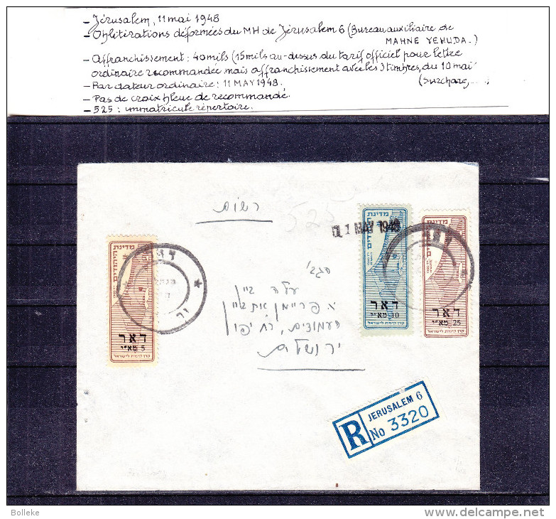 Israël - Lettre Recommandée Du 11 Mai 1948 ° - Oblitération De Jérusalem - Lettres & Documents