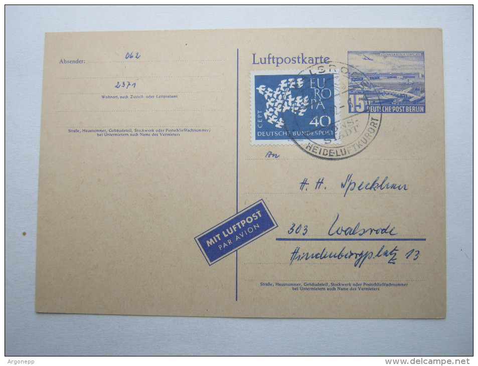 1962, Ganzsache  Mit Zusatzfrankatur - Cartes Postales - Oblitérées