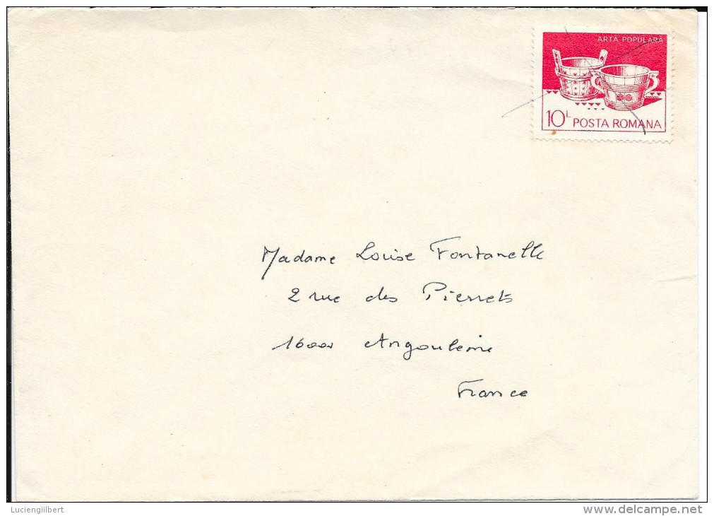 TIMBRE 10 L ROUGE POSTA ROMANIA SUR LETTRE - Postmark Collection