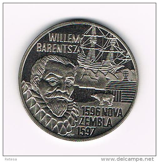 ¨¨ NEDERLAND  HERDENKINGSMUNT  WILLEM BARENTSZ  NOVA ZEMBLA  5 EURO 1996 - Pièces écrasées (Elongated Coins)