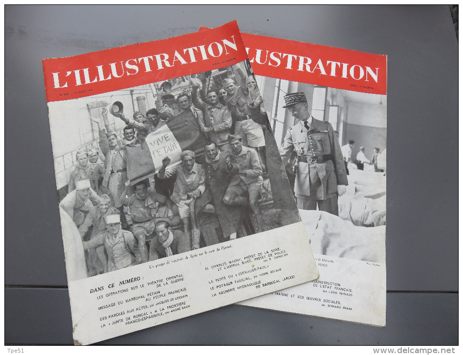 2 Magazines L'ILLUSTRATION N°5135 Du 9 Août 1941 Et N°5137 Du 22 Août 1941 - Français