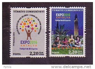 2013 TURKEY EXPO 2016 ANTALYA REGULAR ISSUE STAMPS MNH ** - Nuevos